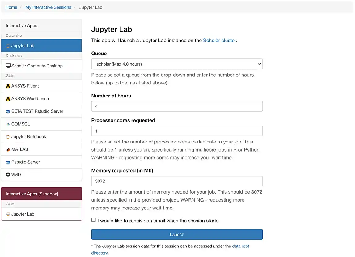 OnDemand Jupyter Lab